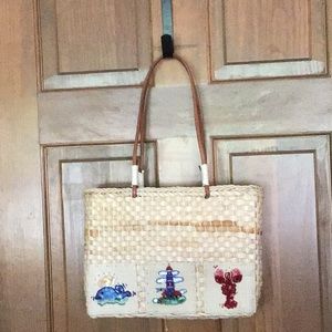 Quacker Factory Nautical Straw Tote
